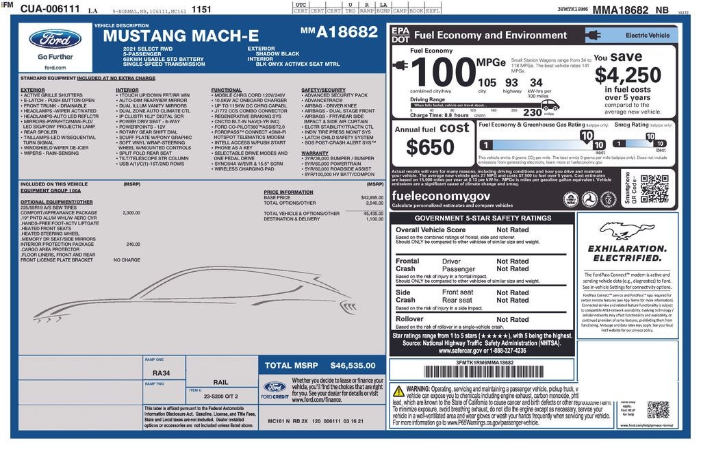 2021 Ford Mustang Mach-E Select