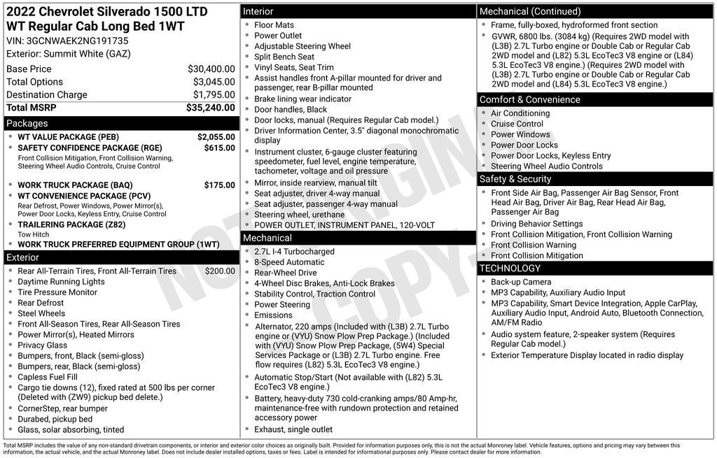 2022 Chevrolet Silverado 1500 LTD Work Truck