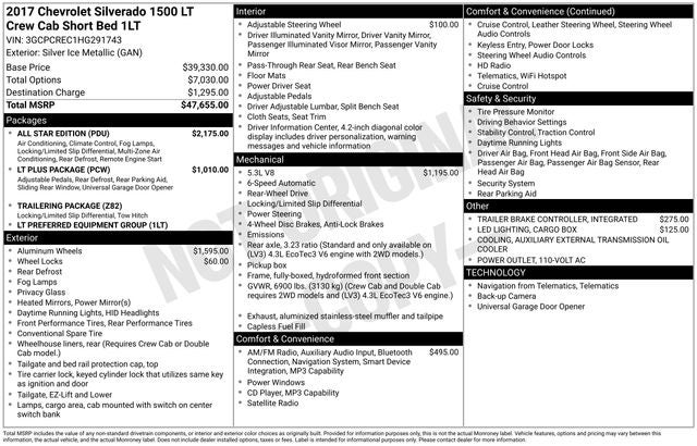 2017 Chevrolet Silverado 1500 LT LT1