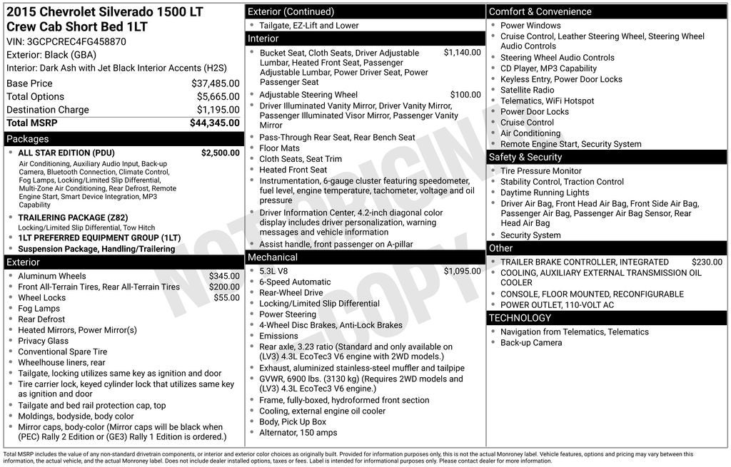2015 Chevrolet Silverado 1500 LT LT1