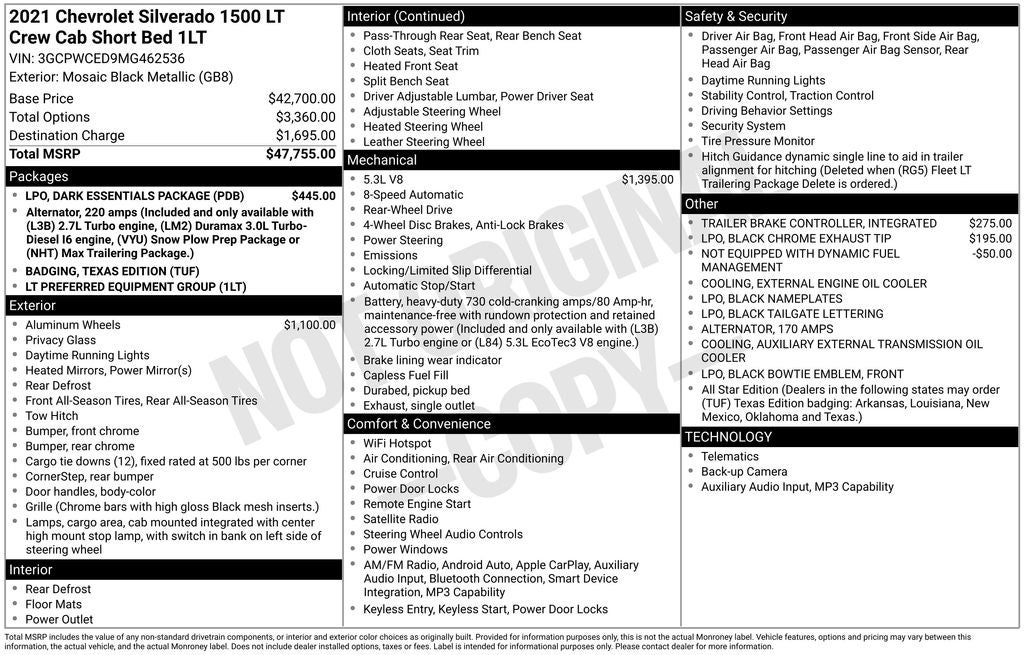 2021 Chevrolet Silverado 1500 LT Texas Edition