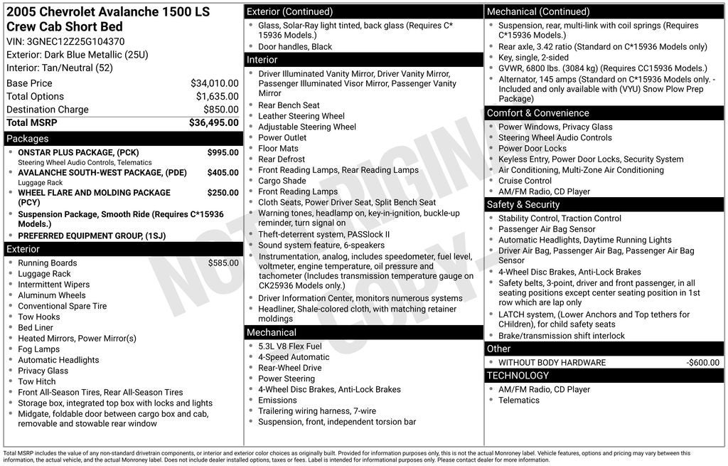 2005 Chevrolet Avalanche 1500 LS