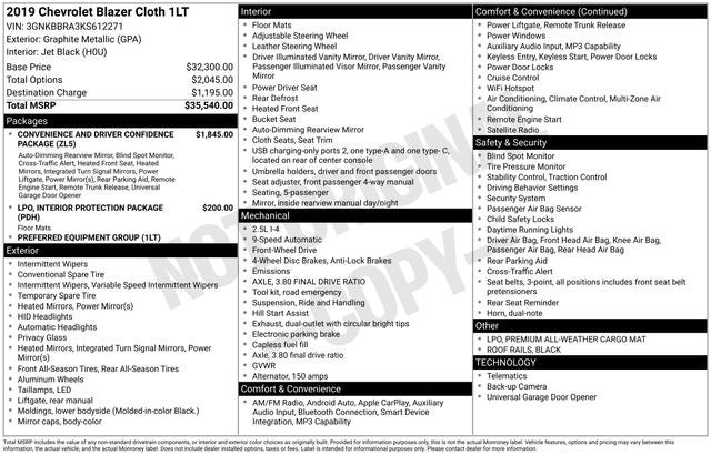 2019 Chevrolet Blazer Base 1LT