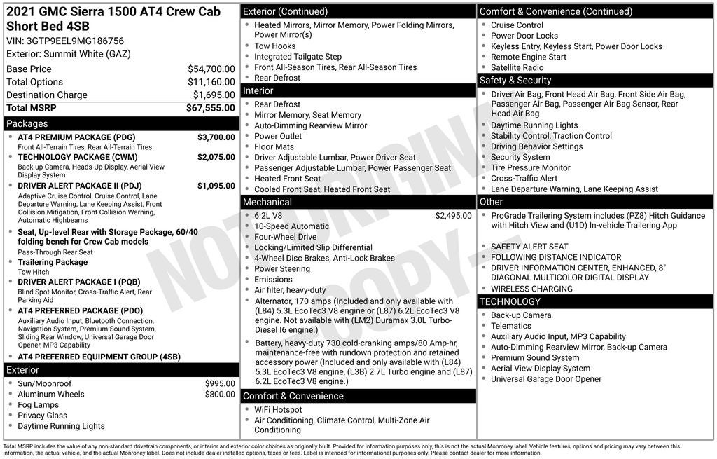 2021 GMC Sierra 1500 AT4