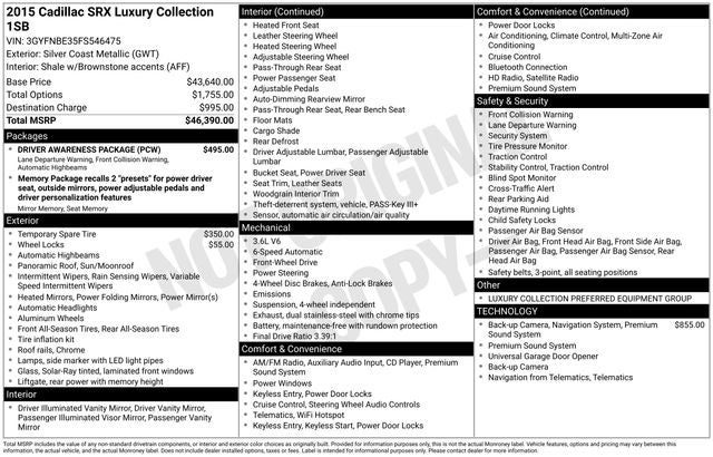 2015 Cadillac SRX Luxury