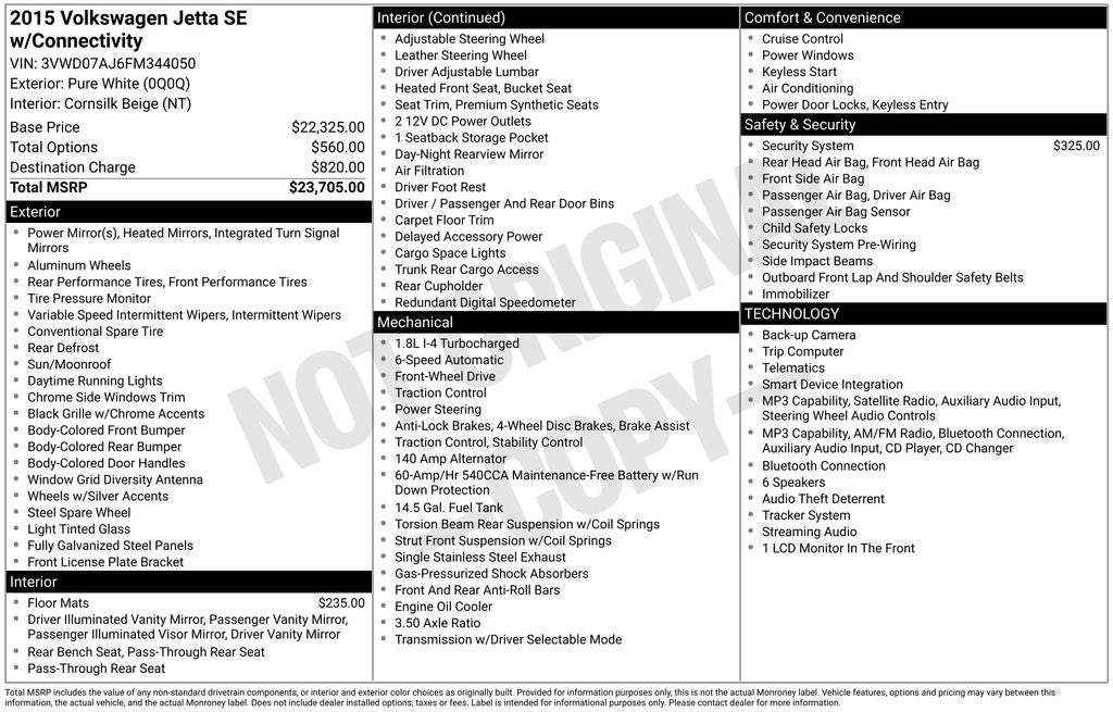 2015 Volkswagen Jetta 1.8T SE w/Connectivity