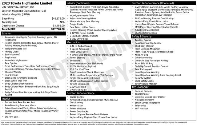 2023 Toyota Highlander Limited