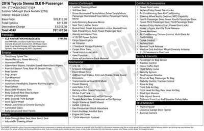 2016 Toyota Sienna XLE 7 Passenger