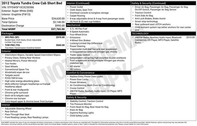2012 Toyota Tundra Grade CrewMax