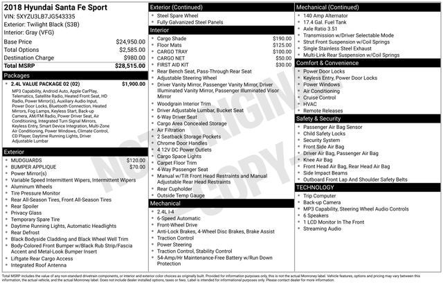 2018 Hyundai Santa Fe Sport 2.4 Base