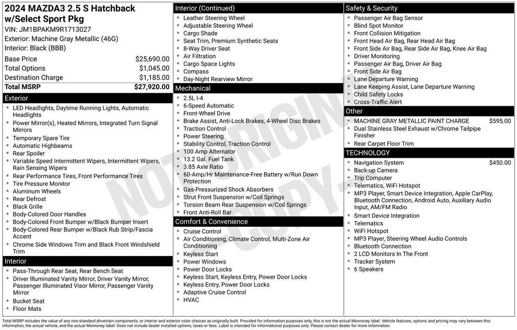 2024 Mazda Mazda3 2.5 S Select Sport
