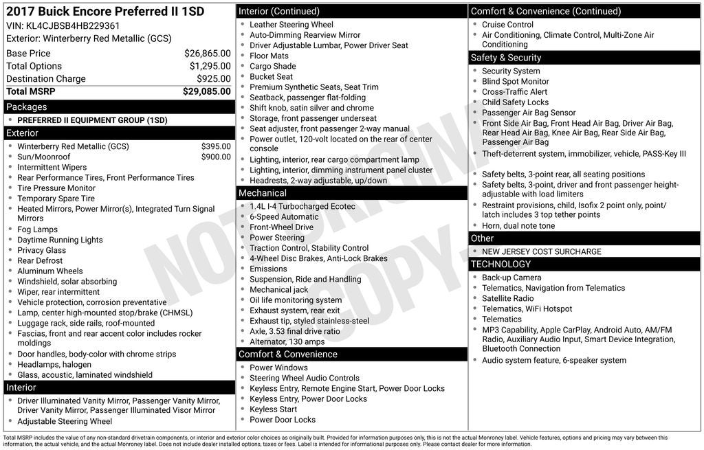 2017 Buick Encore Preferred II