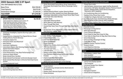 2022 Genesis G80 3.5T