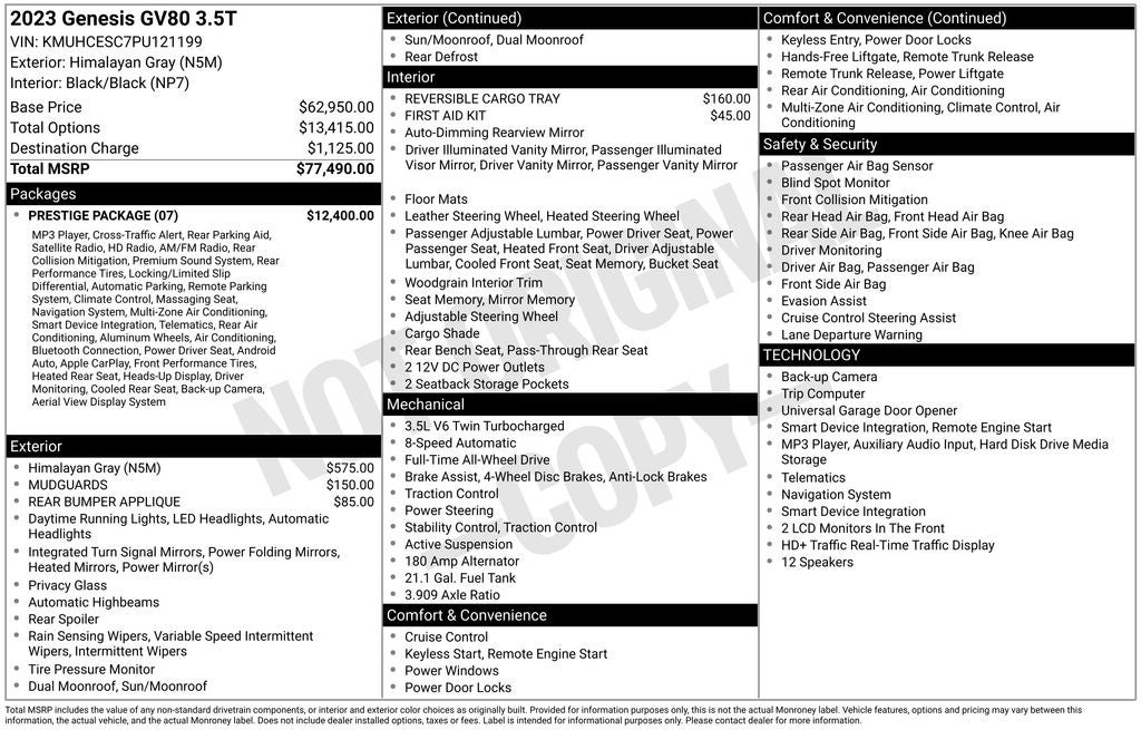 2023 Genesis GV80 3.5T