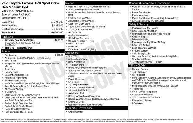 2023 Toyota Tacoma TRD Sport V6
