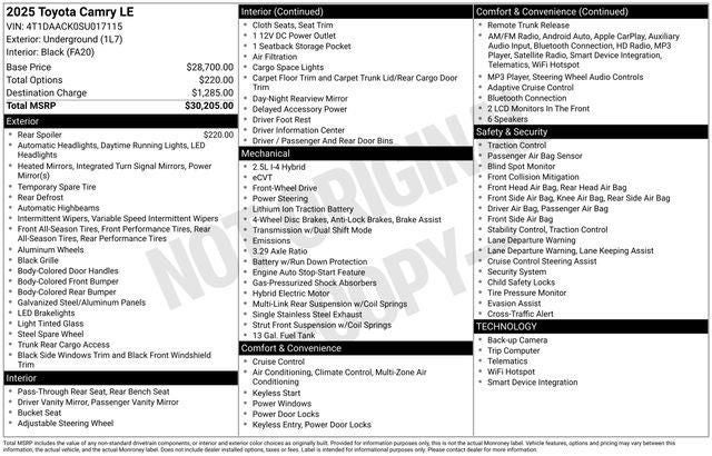 2025 Toyota Camry LE