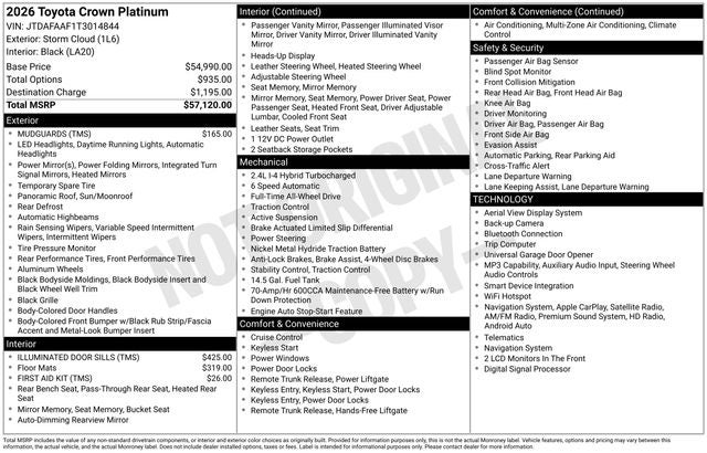 2026 Toyota Crown Platinum